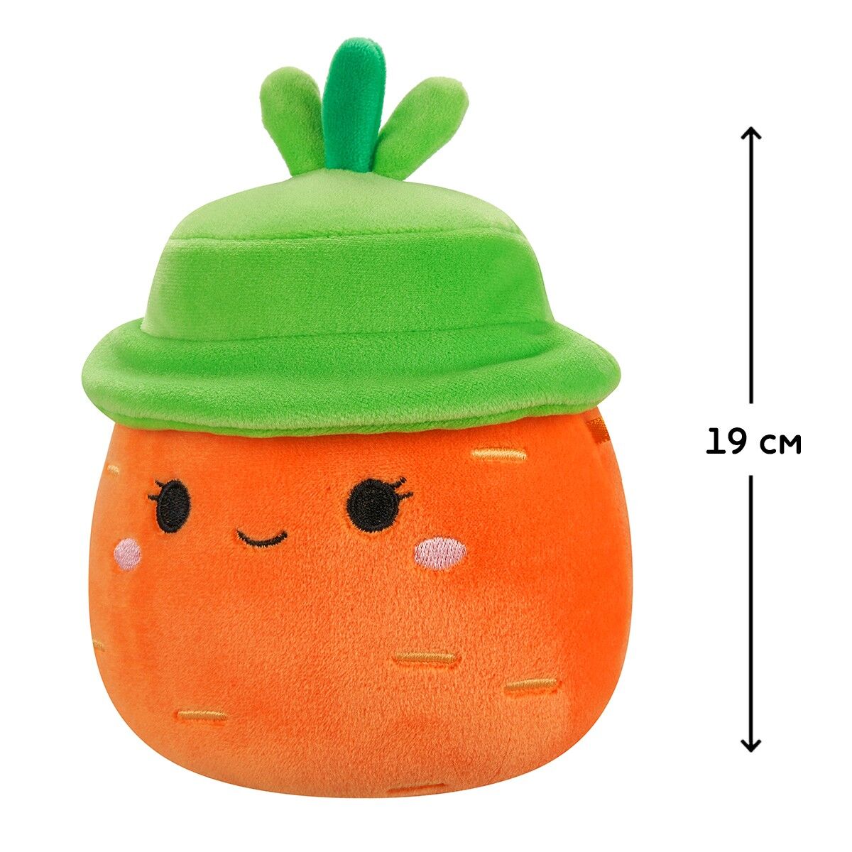 М'яка іграшка SQUISHMALLOWS - МОРКВИНКА КАРОЛІНА В КАПЕЛЮСІ (19 cm)
