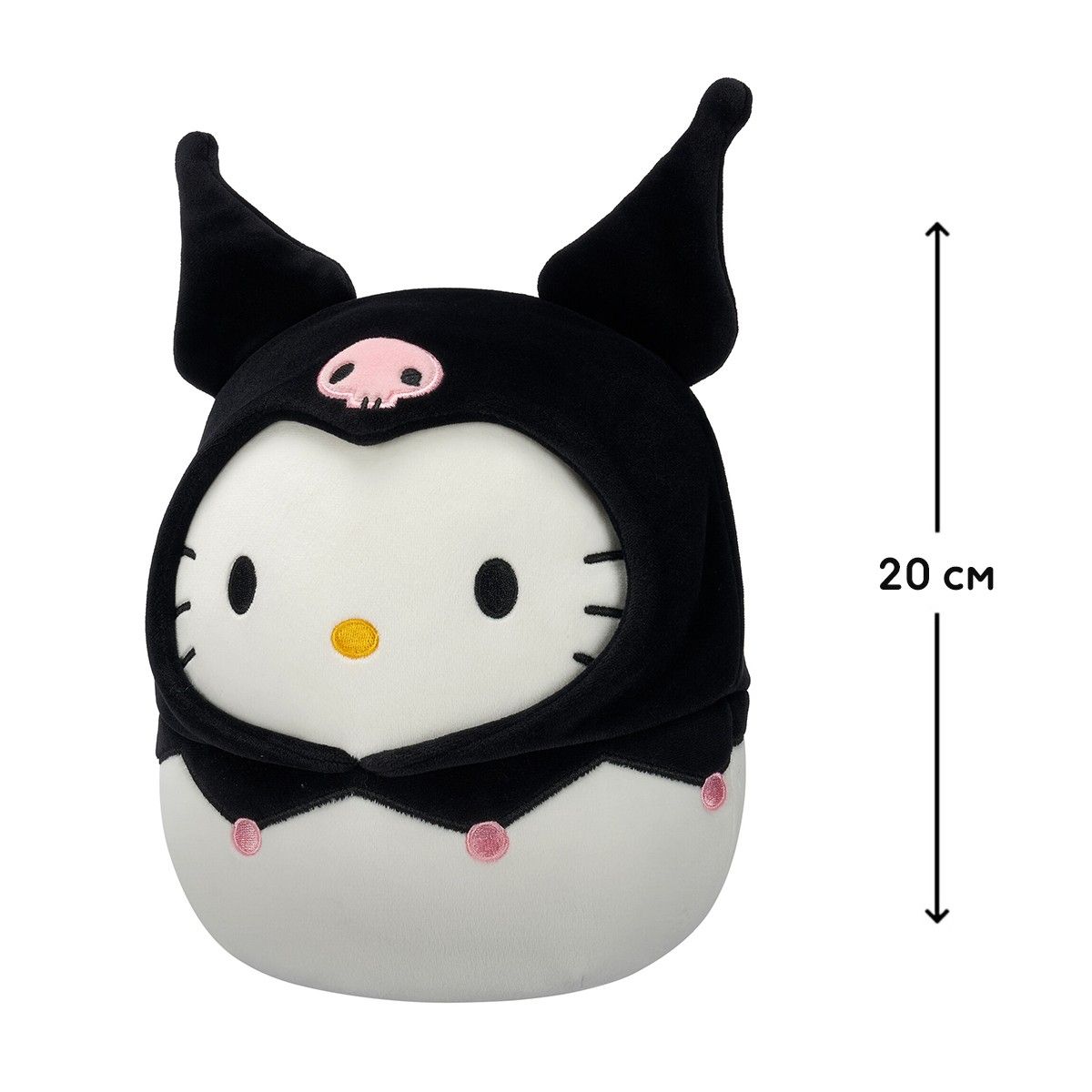 М'яка іграшка SQUISHMALLOWS серії "Хелоу Кітті" - ХЕЛОУ КІТТІ В ОБРАЗІ КУРОМІ (20 cm)