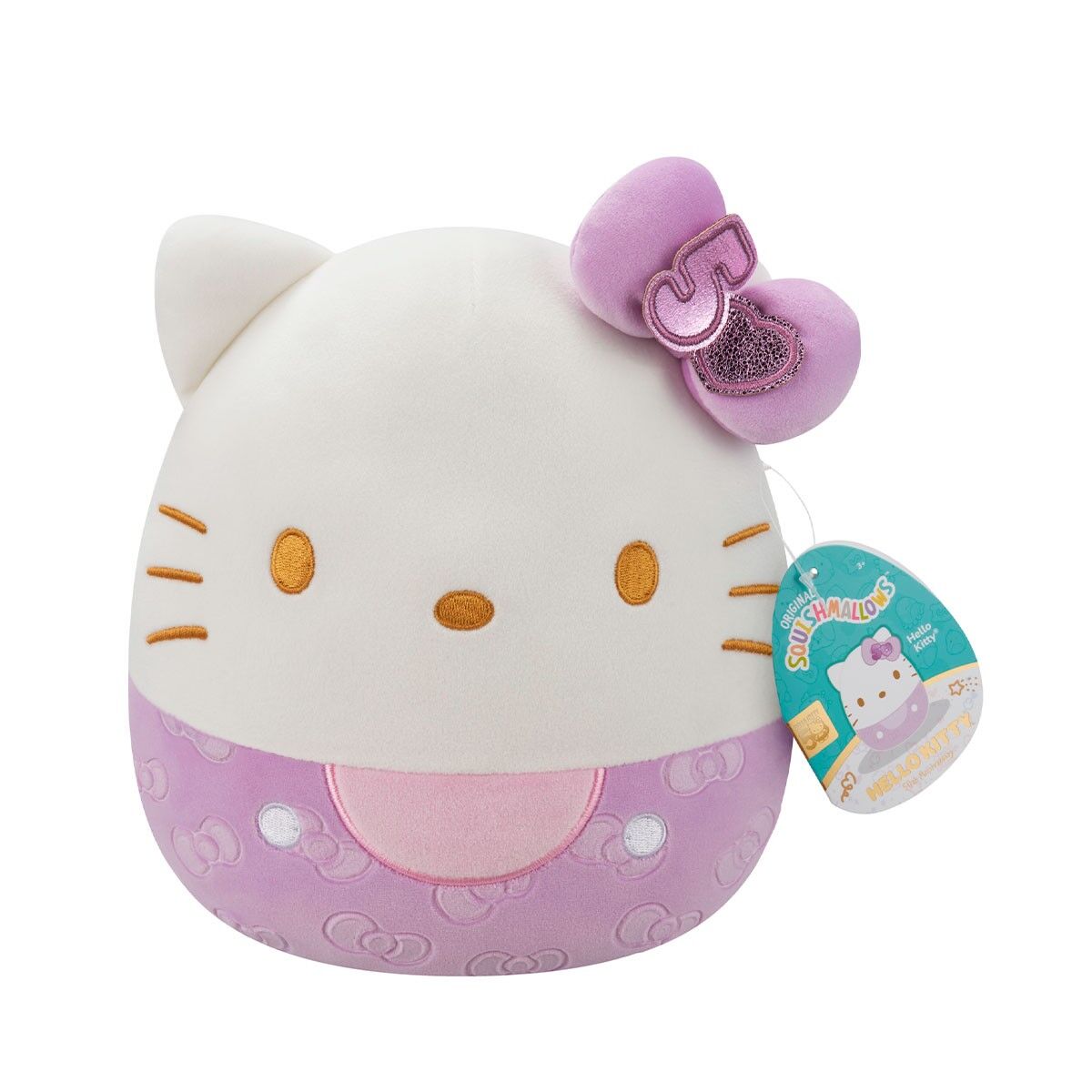 М'яка іграшка SQUISHMALLOWS – ХЕЛОУ КІТТІ В ПУРПУРОВОМУ (20 cm)