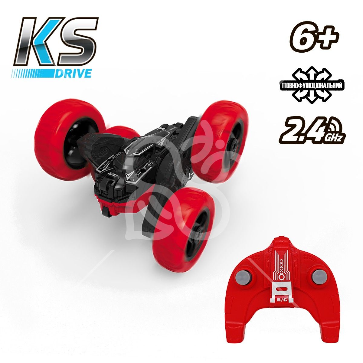 Автомобіль KS DRIVE на р/к - ТРЮКОВИЙ (2.4Ghz, червоно-чорний)