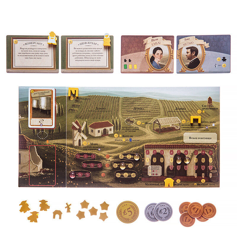 Настільна гра Kilogames Виноробство: Тоскана (Viticulture: Tuscany Essential Edition) (доповнення) (укр) ( KG-2260 )